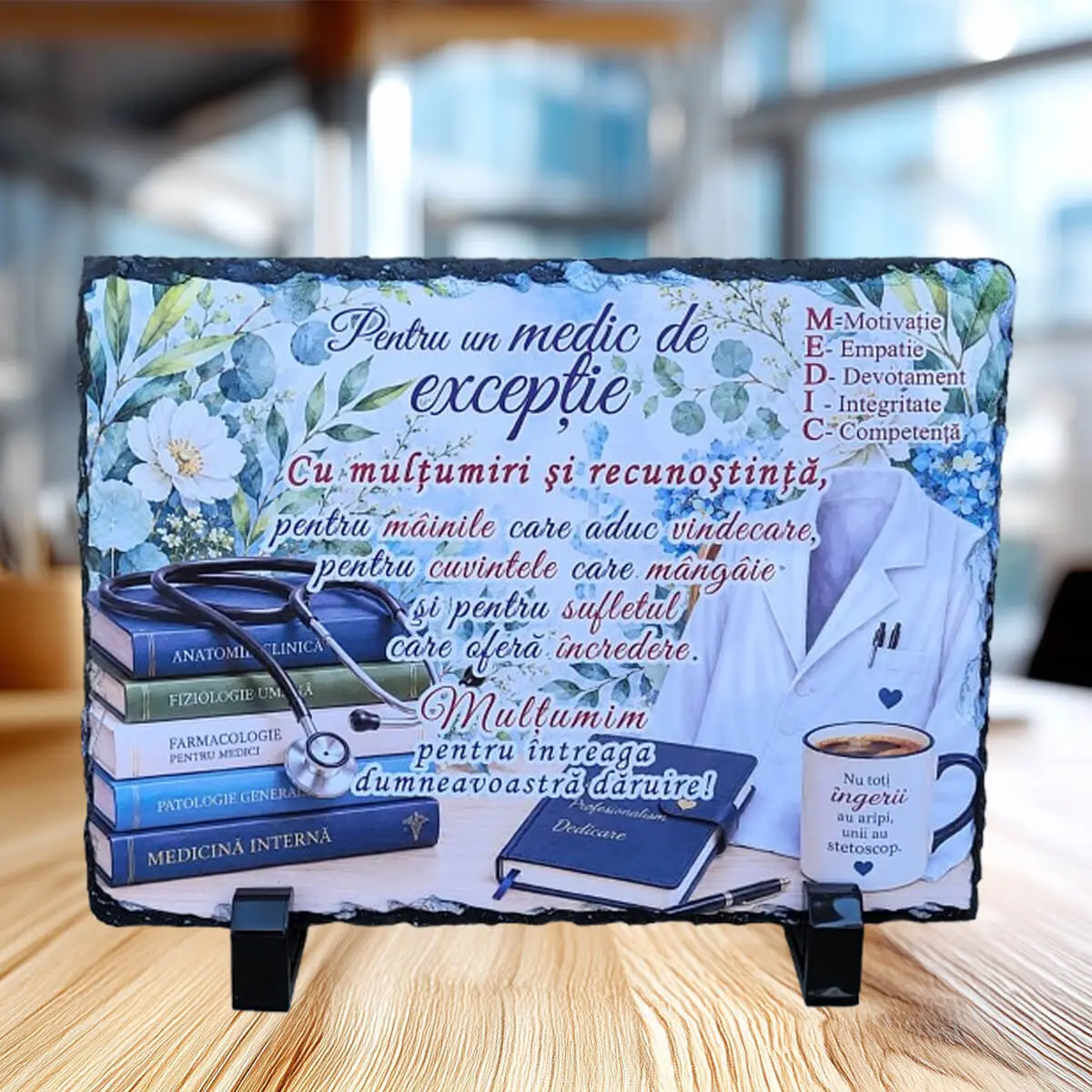 Noutati - Placa decorativa din ardezie – mesaj pentru medic