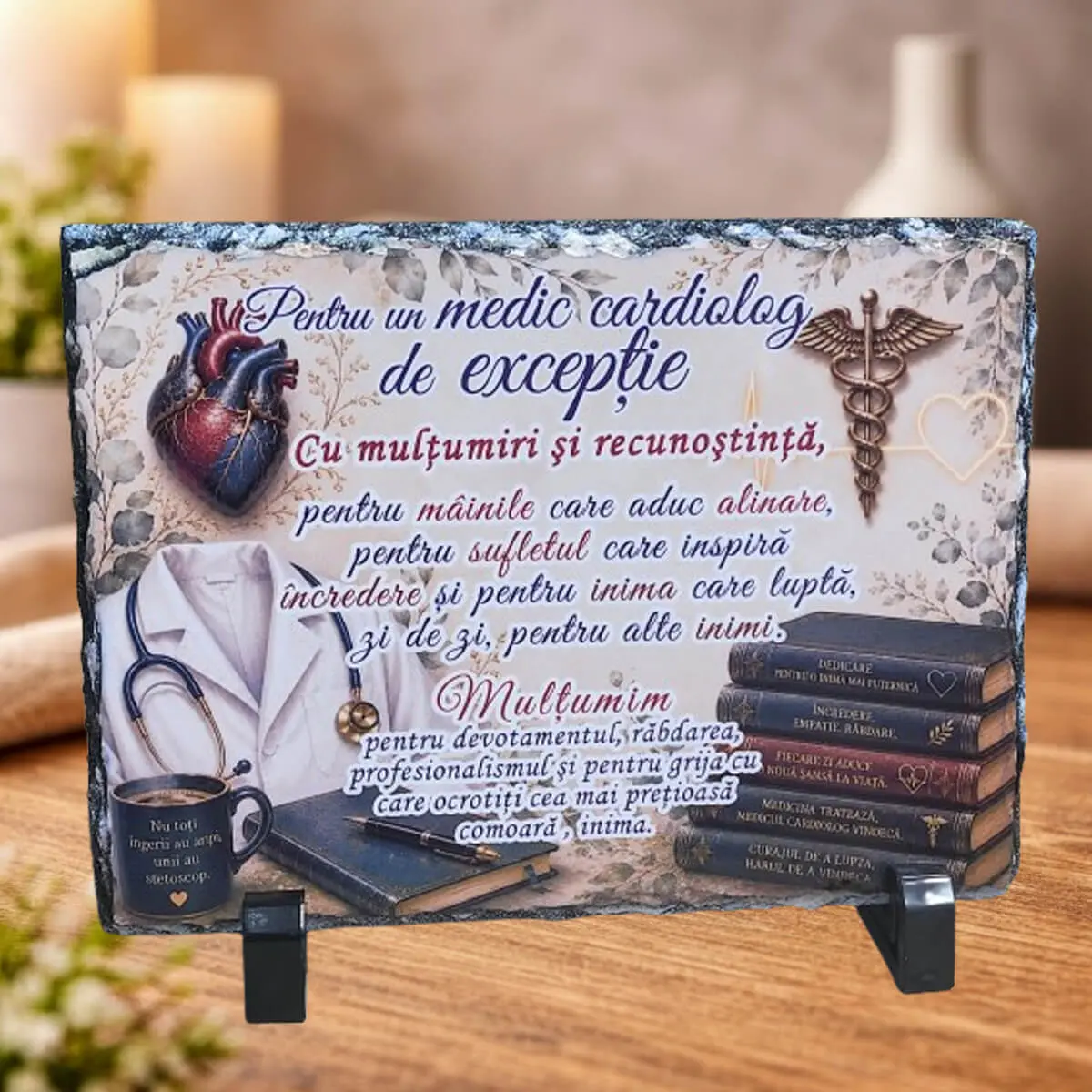 Noutati - Placa decorativa din ardezie – mesaj pentru Medicul Cardiolog