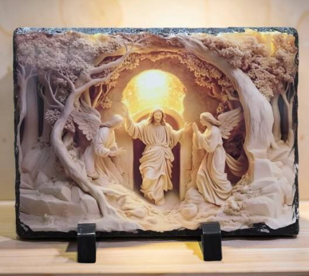 Noutati - Placa decorativa din ardezie – Scena Invierii Domnului