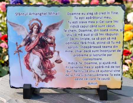Noutati - Placa decorativa din ardezie – Sfantul Arhanghel Mihail