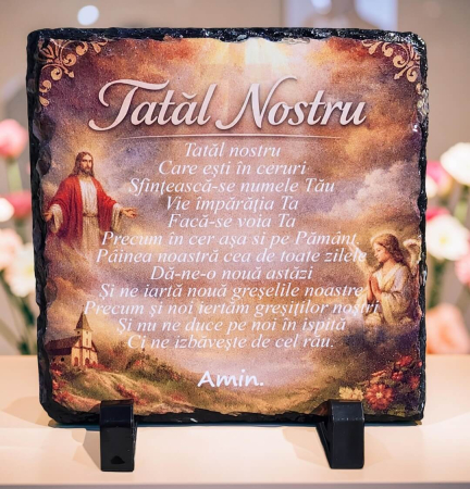Noutati - Placa din ardezie Icoana cu Tatal Nostru