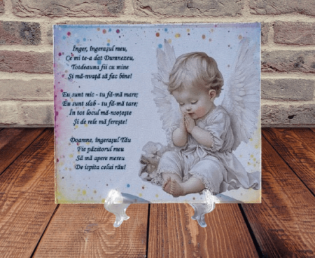 Tablouri personalizate - Placuta cu suport Inger, ingerasul meu