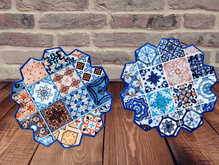 Decoratiuni din ceramica si sticla - Set 2 buc suport din ceramica pentru pahar/cana-1
