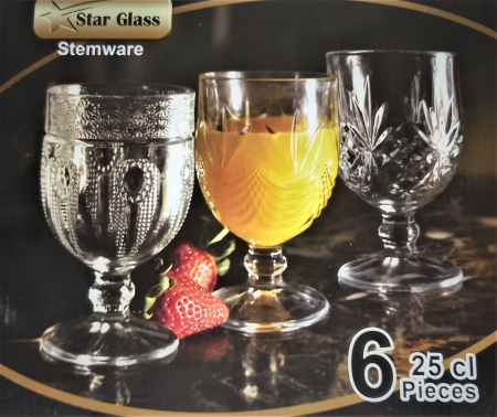Decoratiuni casa - Set 6 pahare napoli cu picior