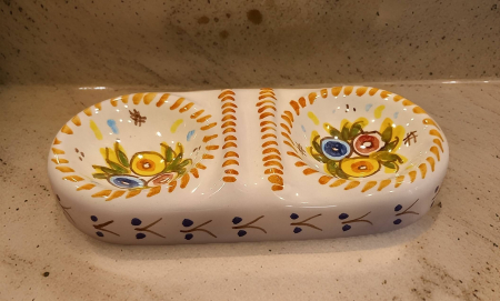 Decoratiuni casa - Solnita pentru Sare si Piper din Ceramica Pictata Handmade