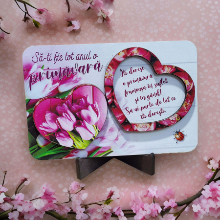 Tablouri personalizate - Tablita cu mesaj si suport, martisor