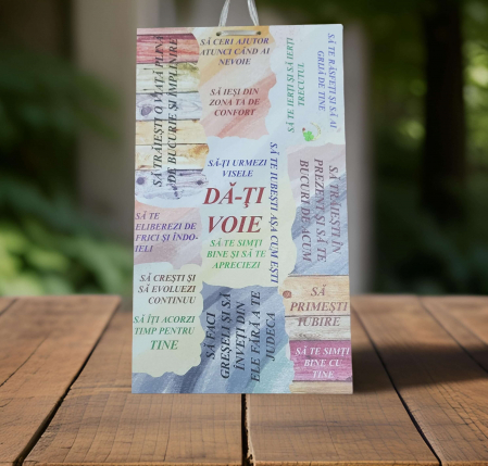Cadouri pentru femei - Tablou cu mesaj motivational "Da-ti voie"