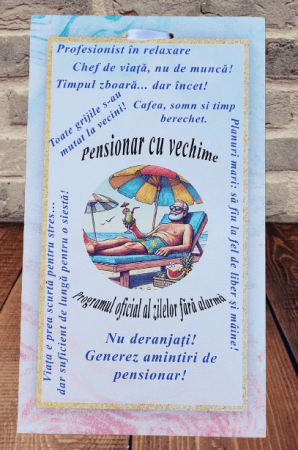 Tablouri personalizate - Tablou cu mesaj " Pensionar cu vechime"