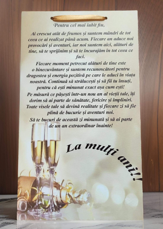 Tablouri personalizate - Tablou cu mesaj "Pentru cel mai iubit fiu"