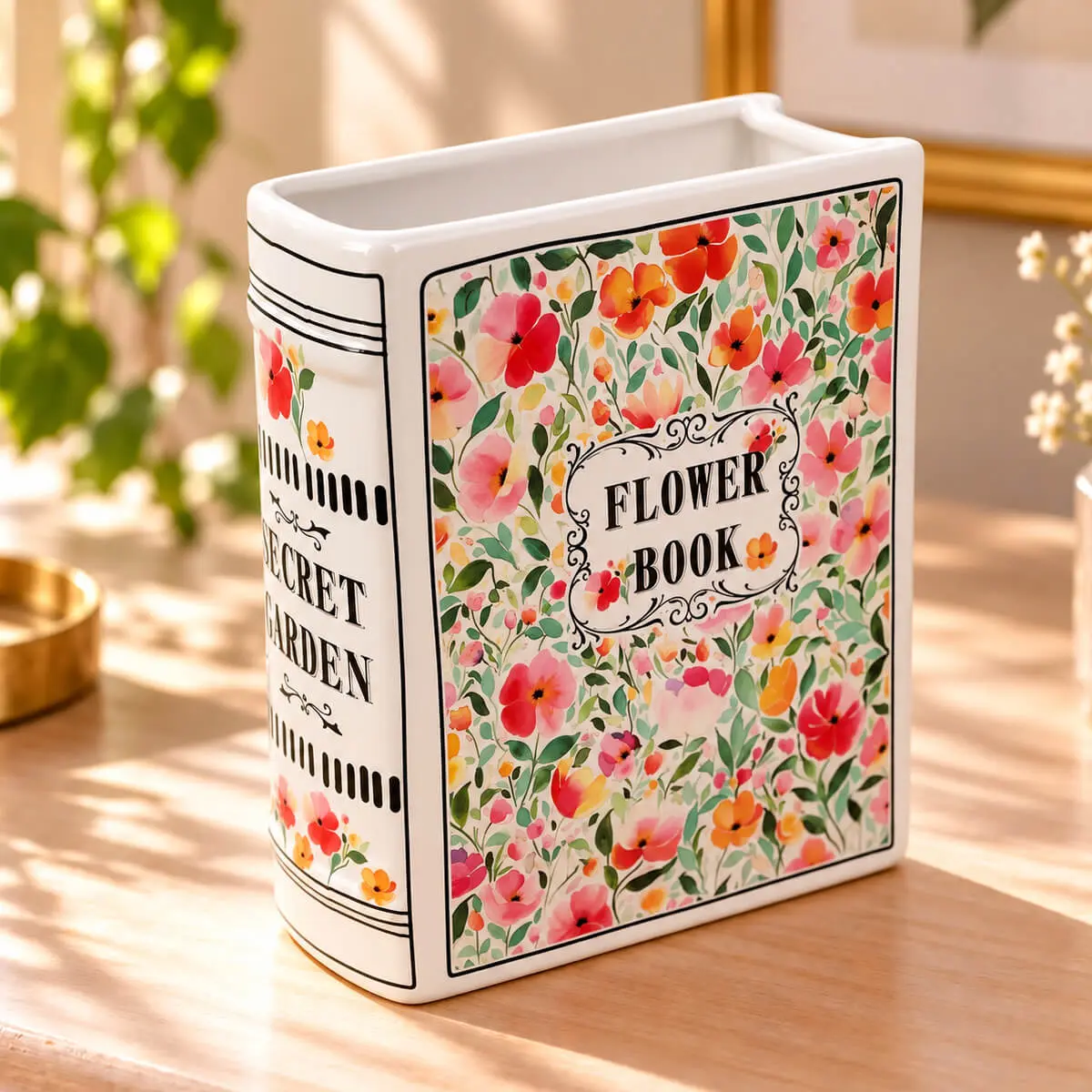 Idei de cadouri pentru toate ocaziile - Vaza din ceramica in forma de carte- model 4
