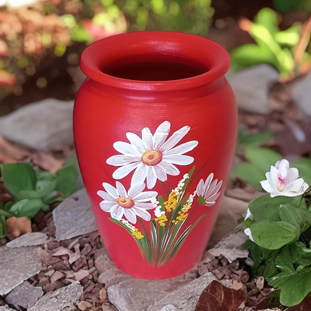 Decoratiuni din ceramica si sticla - Vaza din ceramica, Inaltime 15 cm, Pictata manual-23