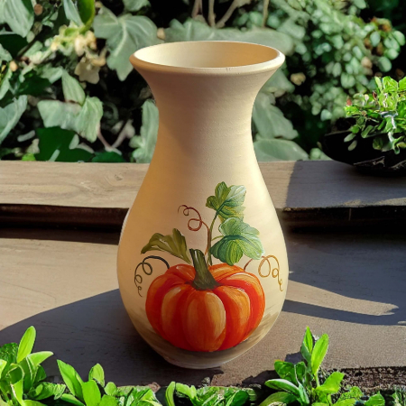 Cadouri pentru femei - Vaza din ceramica, Inaltime 21 cm, Pictata manual- model 29
