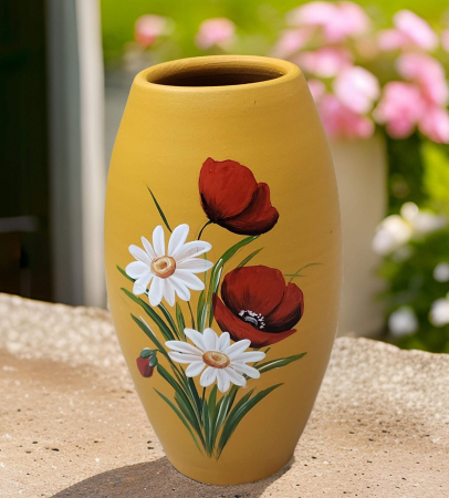 Idei de cadouri - Vaza din ceramica, Inaltime 21 cm, Pictata manual- model 38