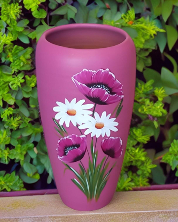 Decoratiuni din ceramica si sticla - Vaza din ceramica, Inaltime 28 cm, Pictata manual-22