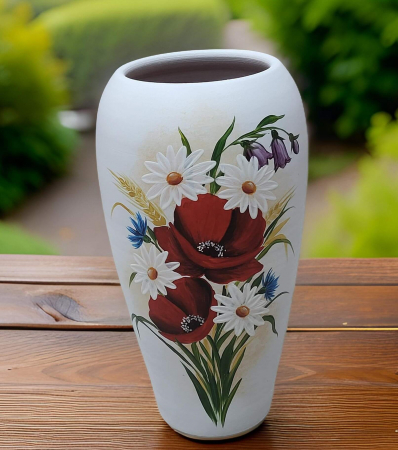 Craciun - Vaza din ceramica, Inaltime 28 cm, Pictata manual- model 36