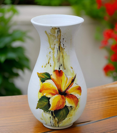 Craciun - Vaza din ceramica, Inaltime 28 cm, Pictata manual- model 37