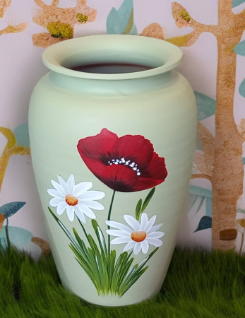 Cadouri pentru femei - Vaza din ceramica, Pictata manual, Inaltime 21cm - 24