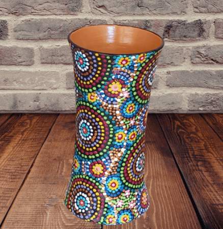 Vaza din ceramica realizata si pictata manual- cu Puncte-15 [1]