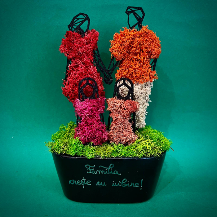 Aranjament personalizabil Familie doi copii 24X17x15cm [3]