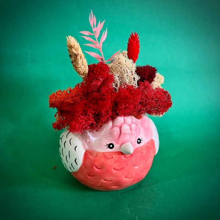 Aranjament Pasarica Rosy Bloom 18cm [3]