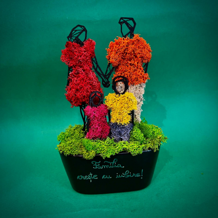 PERSONALIZATE - Aranjament personalizabil Familie doi copii 24X17x15cm