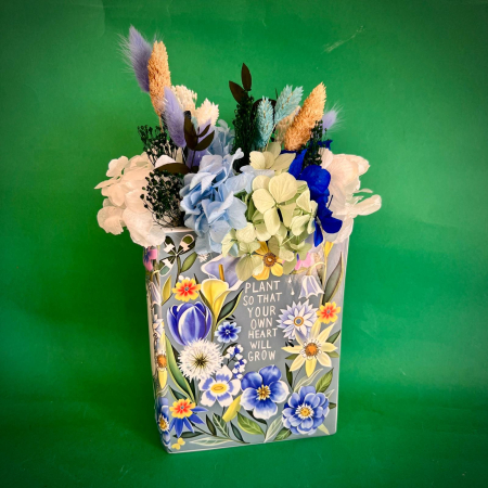 Mici cadouri naturale - Aranjament Gradina Albastra 30cm