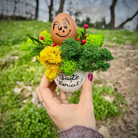 Paste - Aranjament Iepuras Paste fericit 25x10cm