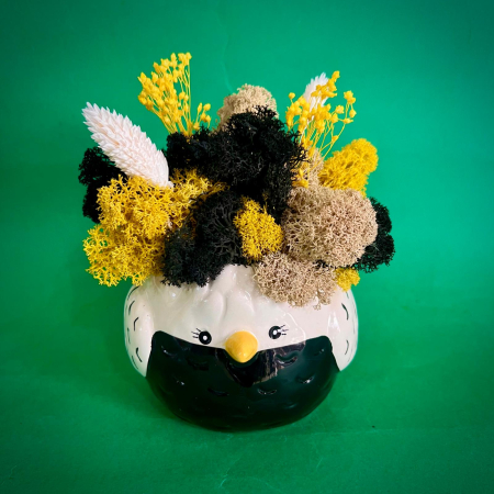 Mici cadouri naturale - Aranjament Pasarica Sunny 18cm