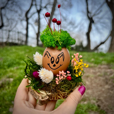 Paste - Aranjament Iepuras in cuibulet 25x10cm