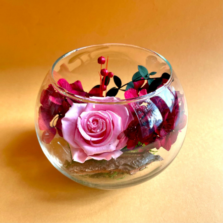 Mici cadouri naturale - Aranjament Terariu floral 11x14cm