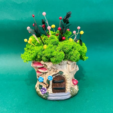 Mici cadouri naturale - Aranjament Casuta Ciupercutelor 18x15cm