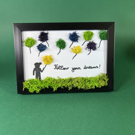 Mici cadouri naturale - Tablou Follow your dreams, boy! 10x15cm