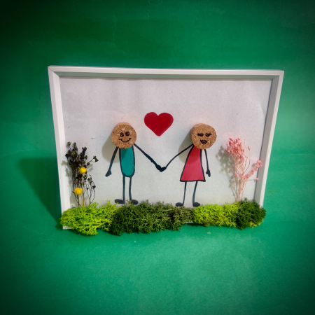Mici cadouri naturale - Tablou cuplu 15x21cm