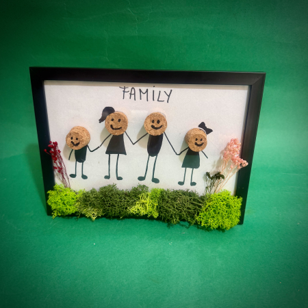Mici cadouri naturale - Tablou Familie 15x21cm