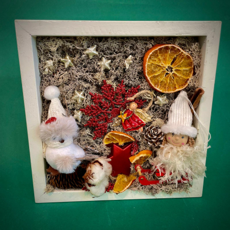 MAGIA CRACIUNULUI - Tablou Sarbatori de Poveste 25.5X25.5cm