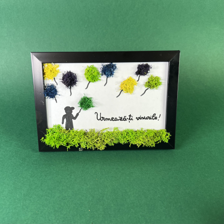 Mici cadouri naturale - Tablou Urmeaza-ti visurile (baiat) 10x15cm