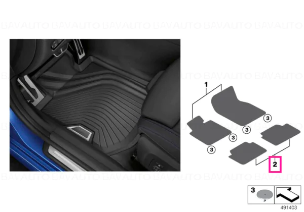 Set covorașe spate "All-Weather", BasisLine, Negru Antracit O.E. 51472461169 - BMW Seria 3 G20 G21 G80M3 G81M3, Seria 4 G26 [2]