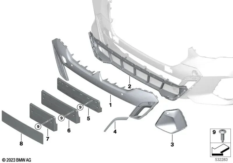 51115A36027 ELEMENT GRILA STG BMW SERIA 5 G60 G61 [1]