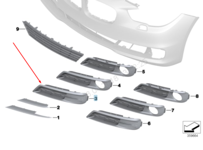 51117331670 GRILA DR BMW SERIA 5 F07 LCI [1]