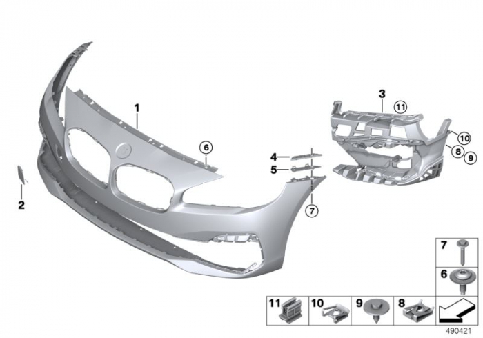 51117932843 BARA FATA BMW SERIA 2 F45 F46 LCI AFTERMARKET [1]