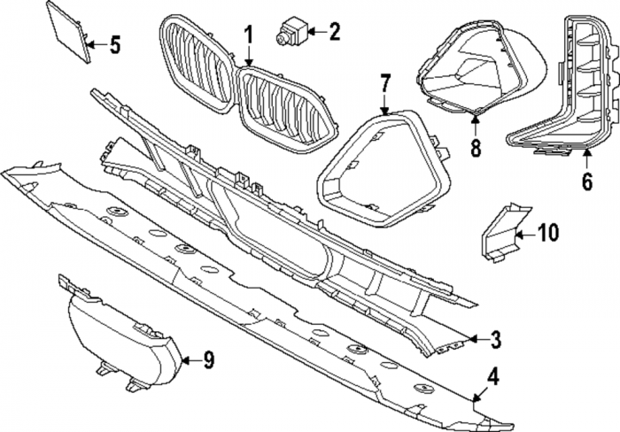 51118085996  ORNAMENT VENTILATIE DR BARA FATA [M AERODYNAMICS PACKAGE] BMW X6 G06 LCI [1]