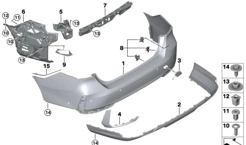 51125A011B8 ELEMENT INFERIOR SPATE BMW SERIA 5 G60 G61 [1]