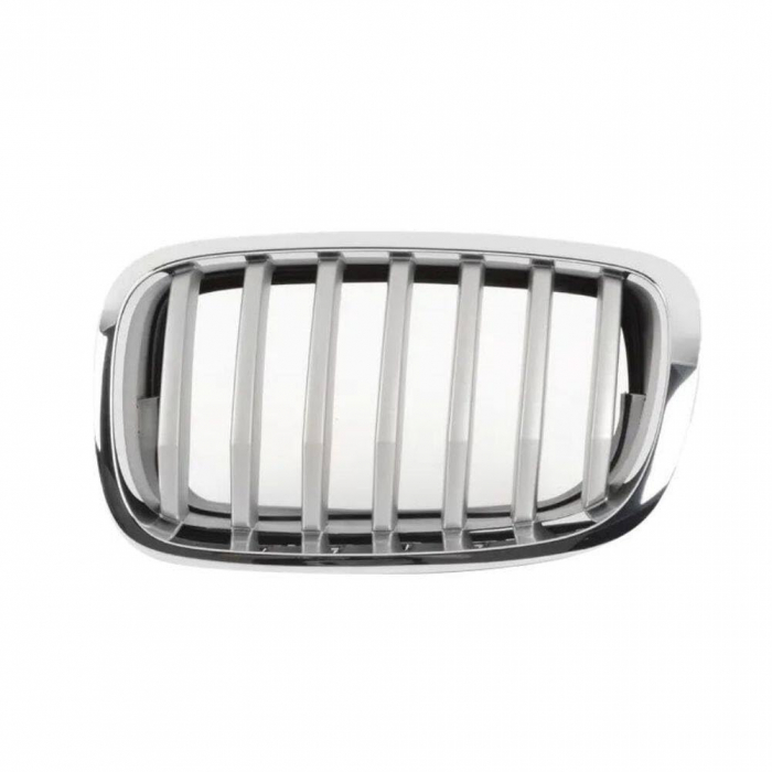 51137307599 GRILA RADIATOR STG ARGINTIE CU RAMA CROM BMW X6 E71 [1]