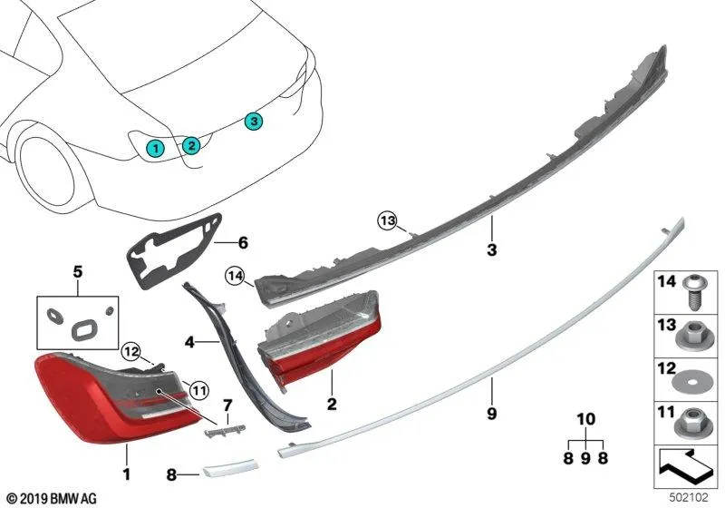 51138496725 SET ORNAMENTE PORTBAGAJ BMW SERIA 7 G11 G12 LCI [1]