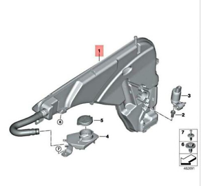 61667483866  Rezervor lichid parbriz - BMW iX3 G08, X3 G01 G08 F97 M, X4 G02 F98 M [1]