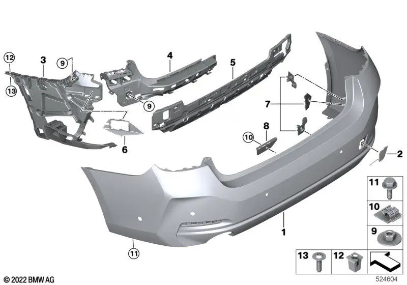 Bara/Spoiler spate, primerizat (grunduit), PDC/PMA/Zweibo. - BMW Seria 3 G20 LCI 51125A69625 [2]