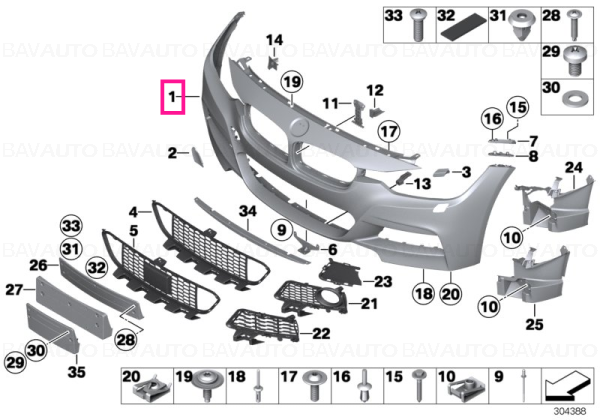 BARA FATA PACHET M PDC SRA PMA O.E. 51118067948 - BMW SERIA 3 F30 F31 F35 [1]
