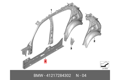 Element lateral cadru interior dreapta O.E. 41217284302 - BMW SERIA 1 F20 F20 LCI [1]