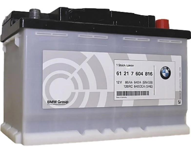 Electrice - Baterie standard originala - 80AH - BMW Seria 1 E81 E82 E87 E88, Seria 3 E46 E90 E91 E92 E93, Seria 5 E39, Seria 7 E38, X3 E83, X5 E53, Z4 E85 E86 E89 - Mini R50 R55 R56 R57 R58 R59 R60 R61 6121760481