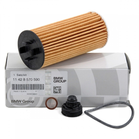 Filtru ulei - 11428570590 Set filtru ulei motor - BMW Seria 1 F52, Seria 2 F45 F46 U06, i8 I12 I15, X1 F48 F49 U11 U12, X2 F39 U10 - Mini Cabrio F57, Clubman F54, Countryman F60 U25, F55, F56, F66